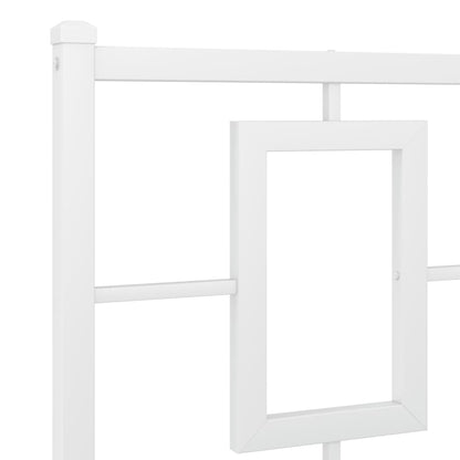 Giroletto con Testiera e Pediera Metallo Bianco 150x200 cm