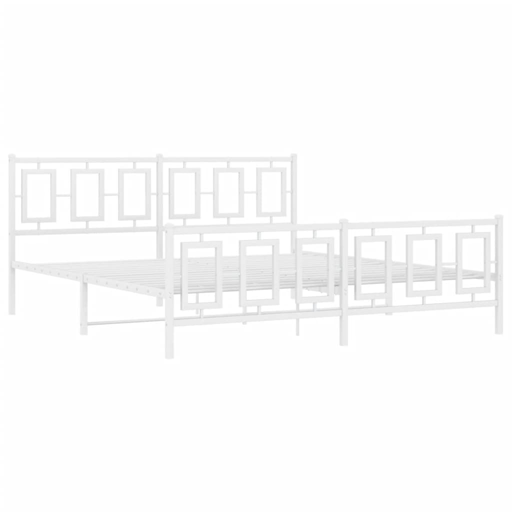 Giroletto con Testiera e Pediera Metallo Bianco 180x200 cm | homemem39