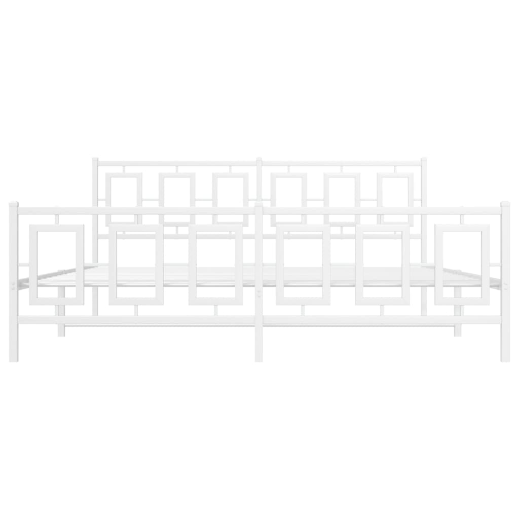 Giroletto con Testiera e Pediera Metallo Bianco 180x200 cm | homemem39