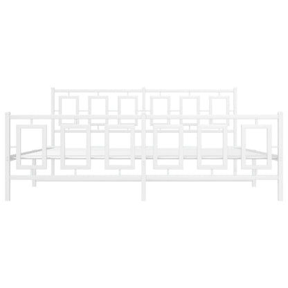 Giroletto con Testiera e Pediera Metallo Bianco 180x200 cm | homemem39