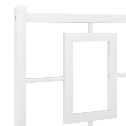 Giroletto con Testiera e Pediera Metallo Bianco 180x200 cm | homemem39