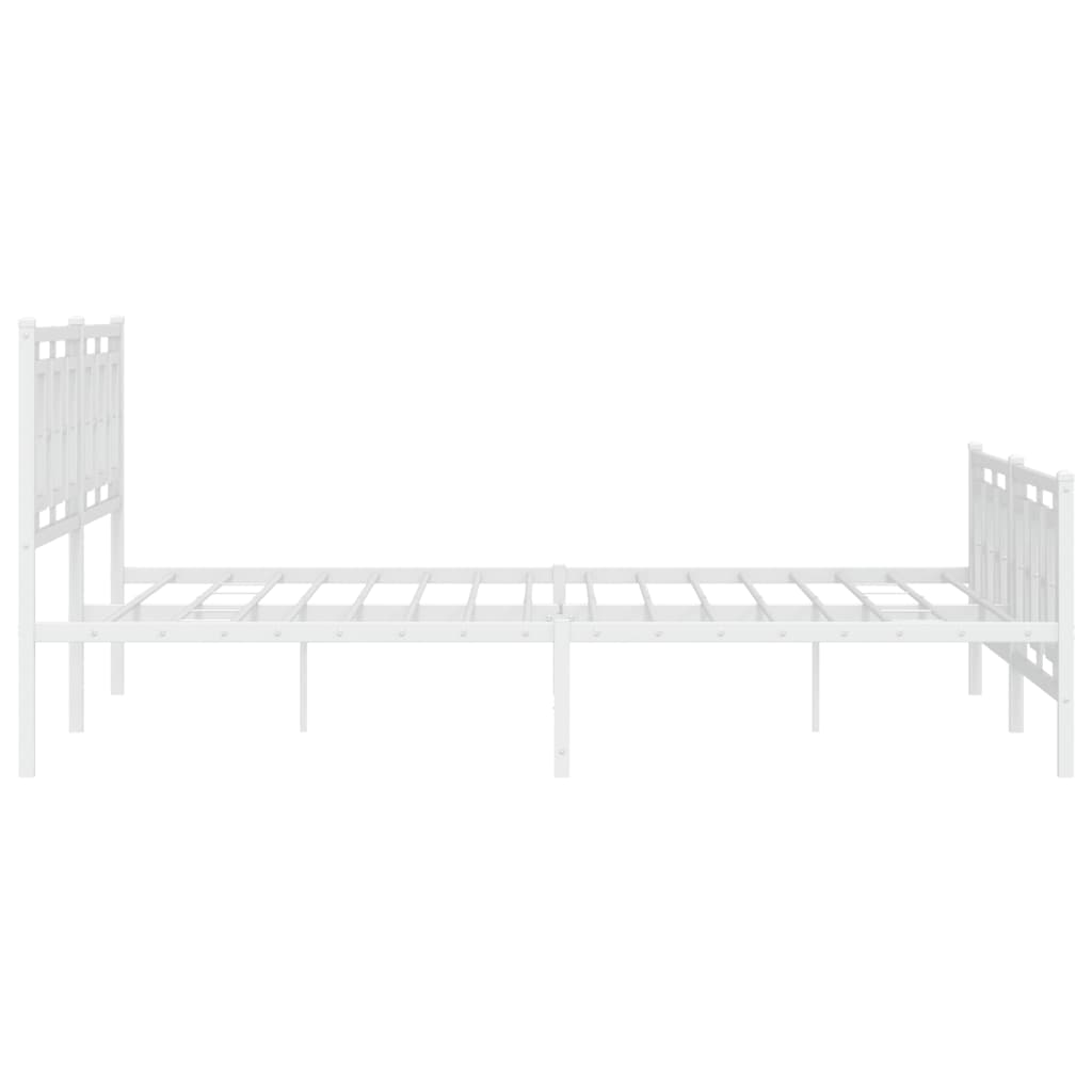 Giroletto con Testiera e Pediera Metallo Bianco 183x213 cm | homemem39