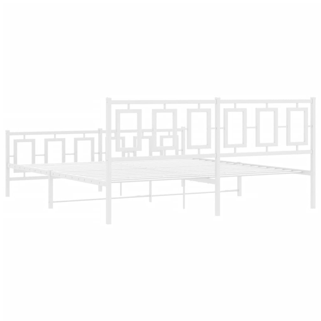 Giroletto con Testiera e Pediera Metallo Bianco 183x213 cm | homemem39