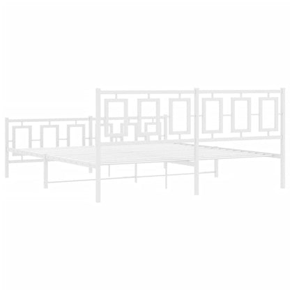 Giroletto con Testiera e Pediera Metallo Bianco 183x213 cm | homemem39