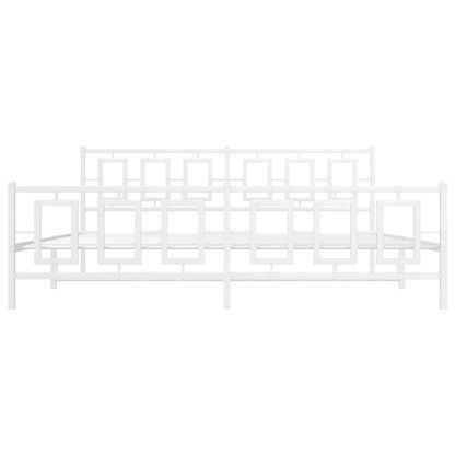 Giroletto con Testiera e Pediera Metallo Bianco 200x200 cm - homemem39