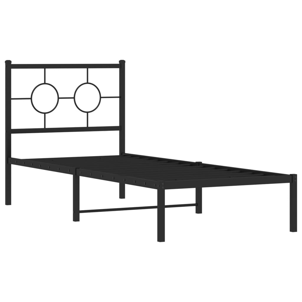 Giroletto con Testiera in Metallo Nero 80x200 cm | homemem39