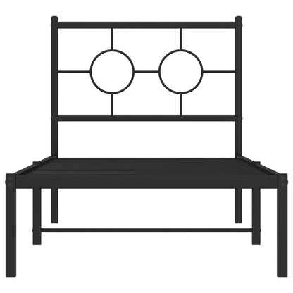 Giroletto con Testiera in Metallo Nero 80x200 cm | homemem39