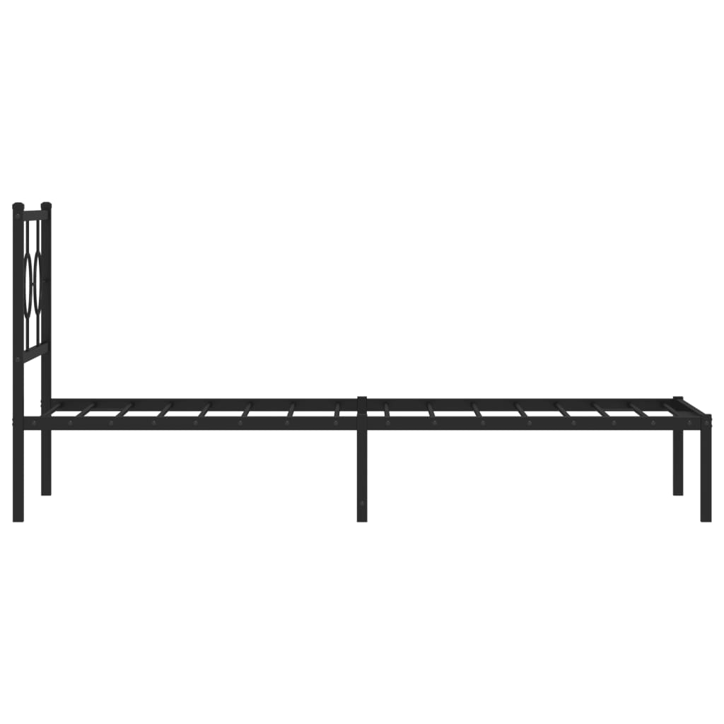 Giroletto con Testiera in Metallo Nero 80x200 cm | homemem39