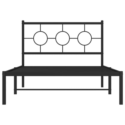 Giroletto con Testiera in Metallo Nero 107x203 cm - homemem39