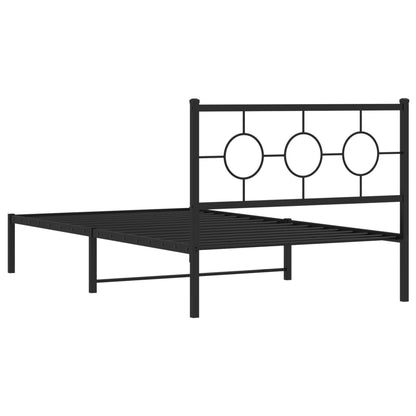 Giroletto con Testiera in Metallo Nero 107x203 cm - homemem39