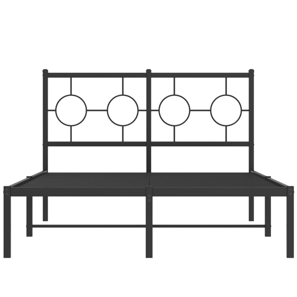 Giroletto con Testiera in Metallo Nero 120x190 cm | homemem39