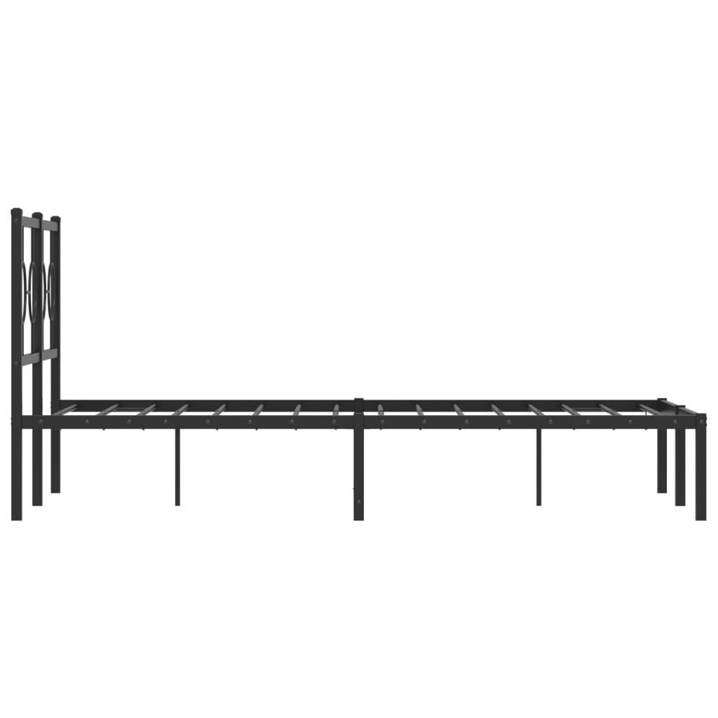 Giroletto con Testiera in Metallo Nero 120x190 cm | homemem39