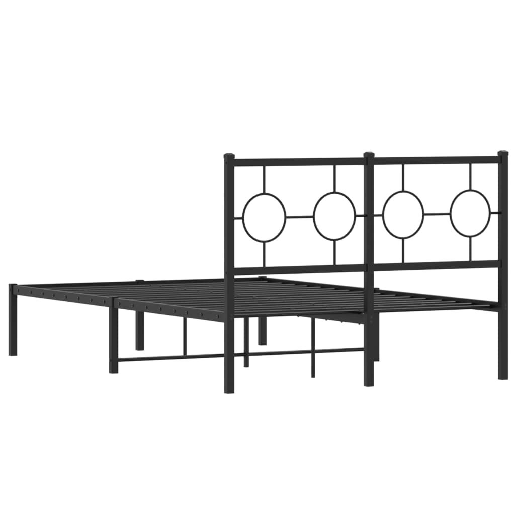 Giroletto con Testiera in Metallo Nero 120x190 cm | homemem39