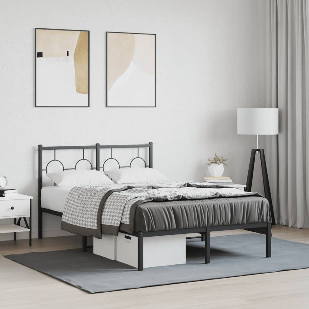 Giroletto con Testiera in Metallo Nero 120x190 cm | homemem39