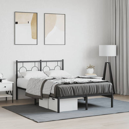 Giroletto con Testiera in Metallo Nero 120x190 cm | homemem39