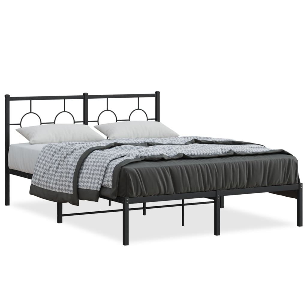 Giroletto con Testiera in Metallo Nero 140x200 cm | homemem39
