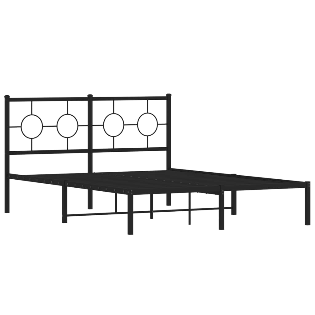 Giroletto con Testiera in Metallo Nero 140x200 cm | homemem39