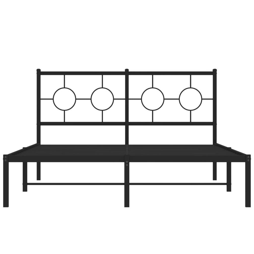 Giroletto con Testiera in Metallo Nero 140x200 cm | homemem39