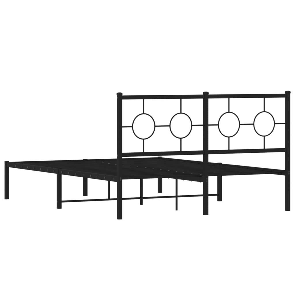 Giroletto con Testiera in Metallo Nero 140x200 cm | homemem39