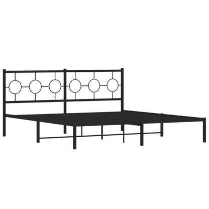 Giroletto con Testiera in Metallo Nero 180x200 cm | homemem39