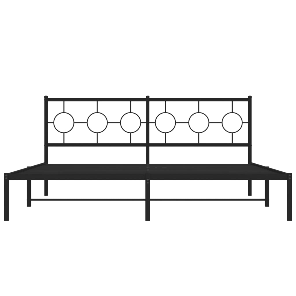 Giroletto con Testiera in Metallo Nero 180x200 cm | homemem39