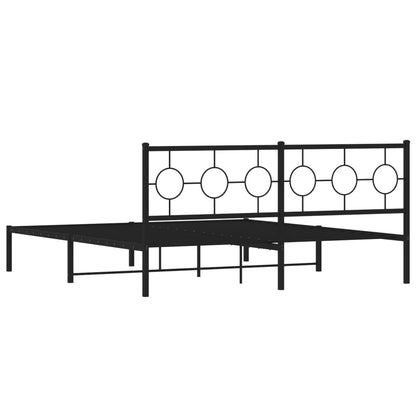 Giroletto con Testiera in Metallo Nero 180x200 cm | homemem39