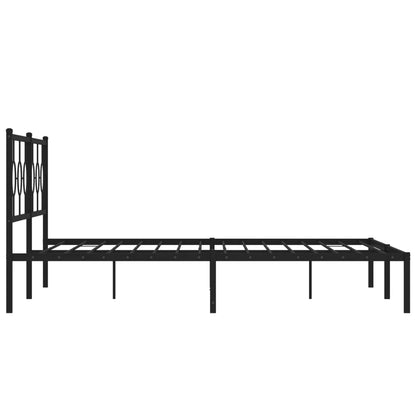 Giroletto con Testiera in Metallo Nero 193x203 cm | homemem39