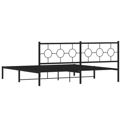 Giroletto con Testiera in Metallo Nero 193x203 cm | homemem39