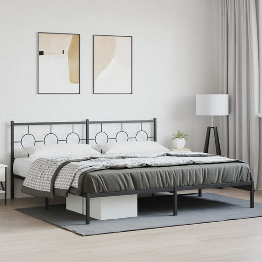 Giroletto con Testiera in Metallo Nero 193x203 cm | homemem39