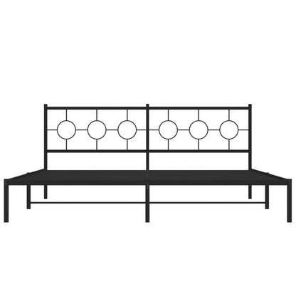 Giroletto con Testiera in Metallo Nero 200x200 cm