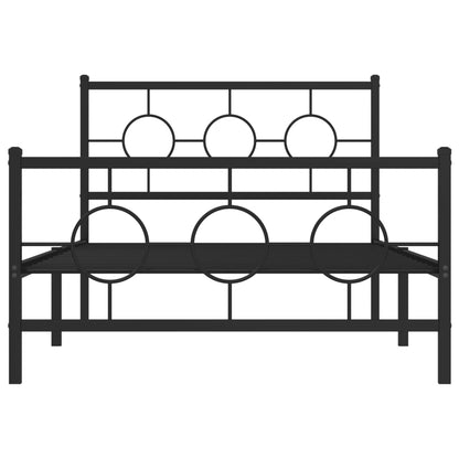 Giroletto con Testiera e Pediera Metallo Nero 107x203 cm - homemem39