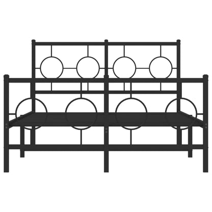 Giroletto con Testiera e Pediera Metallo Nero 120x190 cm