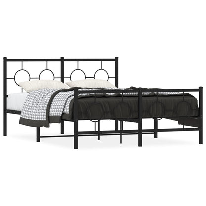 Giroletto con Testiera e Pediera Metallo Nero 135x190 cm | homemem39