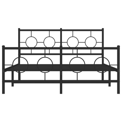 Giroletto con Testiera e Pediera Metallo Nero 140x190 cm | homemem39