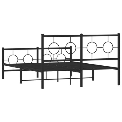Giroletto con Testiera e Pediera Metallo Nero 140x190 cm | homemem39