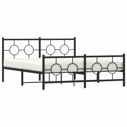 Giroletto con Testiera e Pediera Metallo Nero 150x200 cm