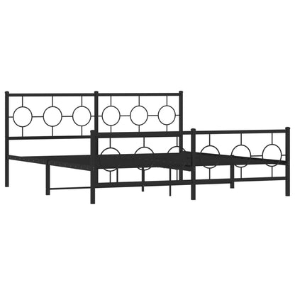 Giroletto con Testiera e Pediera Metallo Nero 183x213 cm
