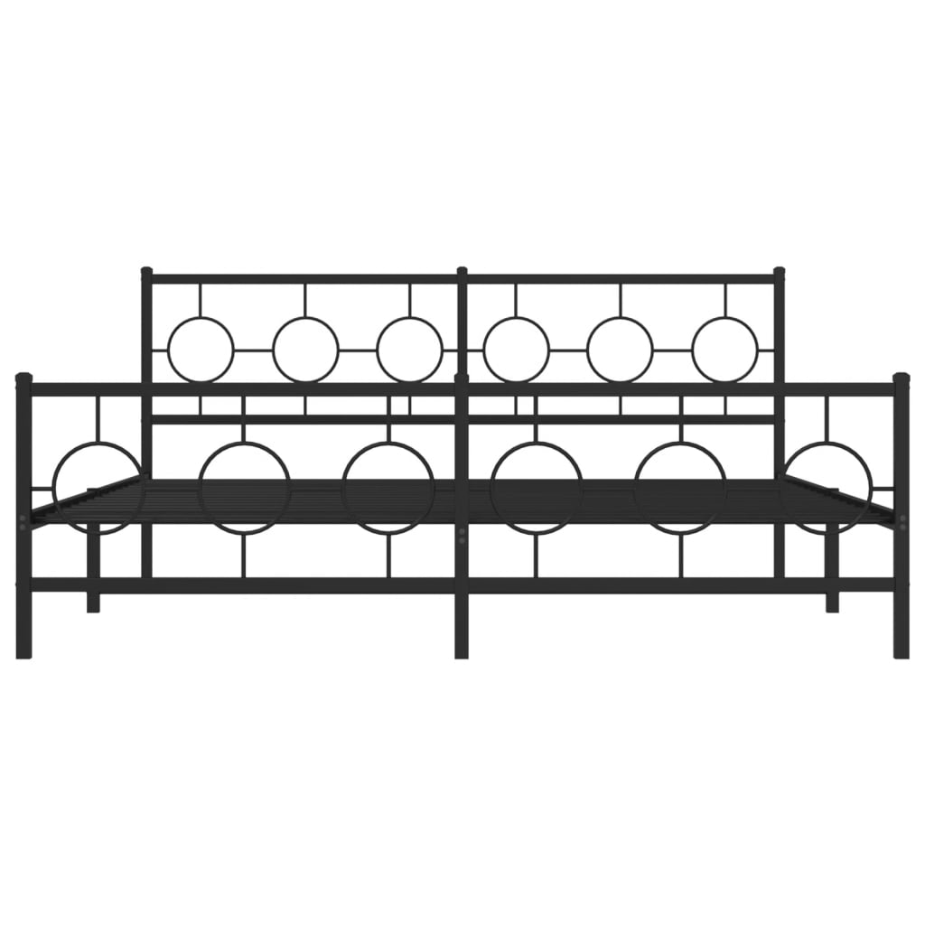 Giroletto con Testiera e Pediera Metallo Nero 183x213 cm | homemem39