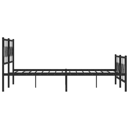 Giroletto con Testiera e Pediera Metallo Nero 183x213 cm | homemem39