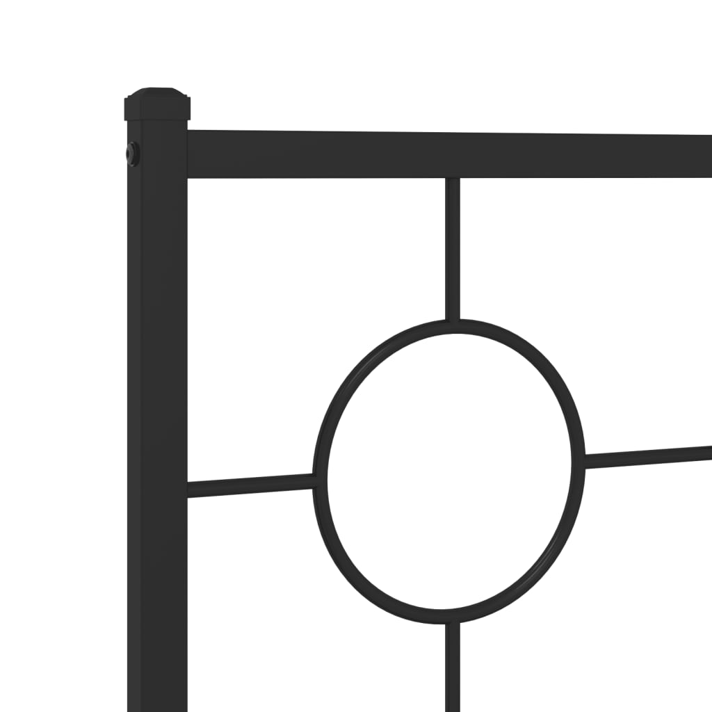 Giroletto con Testiera e Pediera Metallo Nero 183x213 cm | homemem39