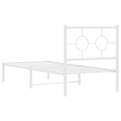 Giroletto senza Materaso con Testiera Metallo Bianco 75x190 cm