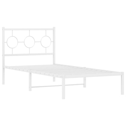 Giroletto con Testiera Metallo Bianco 90x190 cm