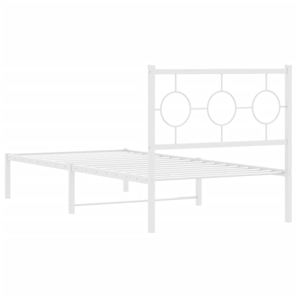 Giroletto con Testiera Metallo Bianco 90x190 cm | homemem39