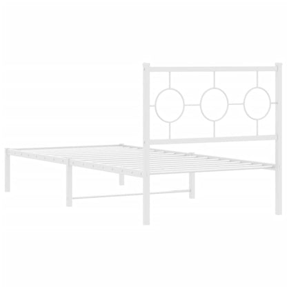 Giroletto con Testiera Metallo Bianco 90x190 cm