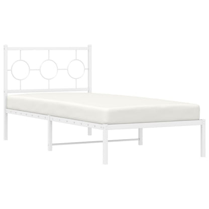 Giroletto con Testiera Metallo Bianco 90x200 cm