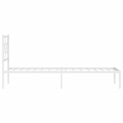 Giroletto con Testiera Metallo Bianco 90x200 cm