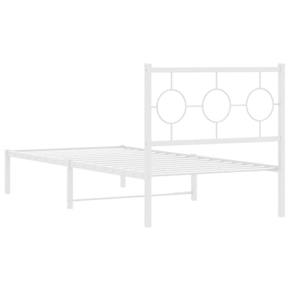 Giroletto con Testiera Metallo Bianco 90x200 cm