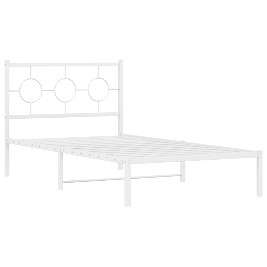 Giroletto con Testiera Metallo Bianco 100x190 cm