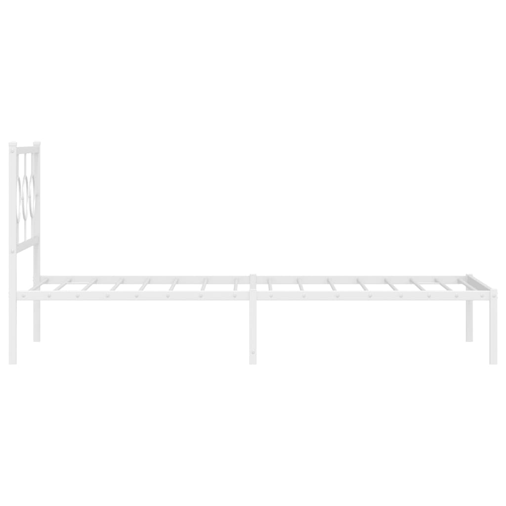 Giroletto con Testiera Metallo Bianco 100x190 cm