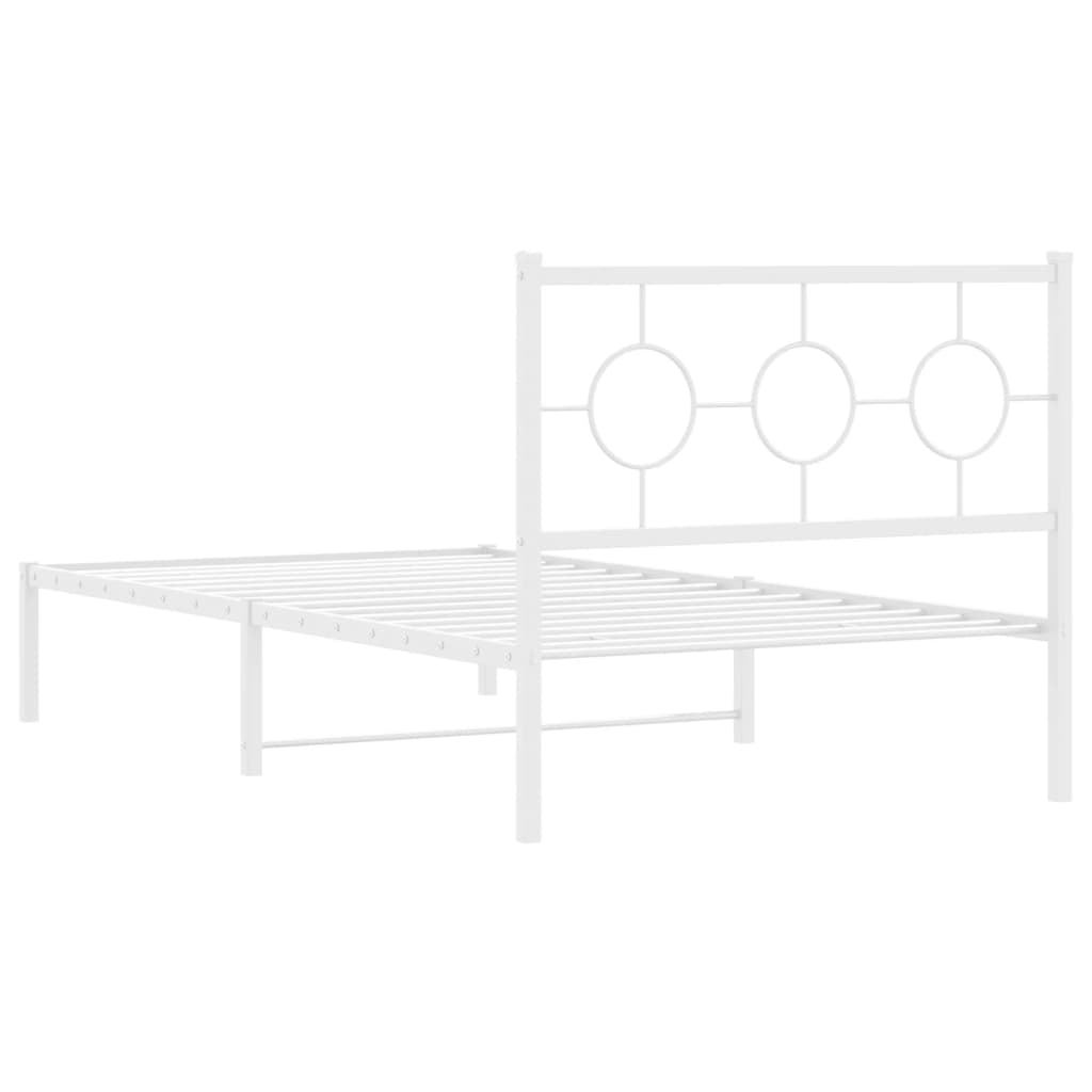 Giroletto con Testiera Metallo Bianco 100x190 cm